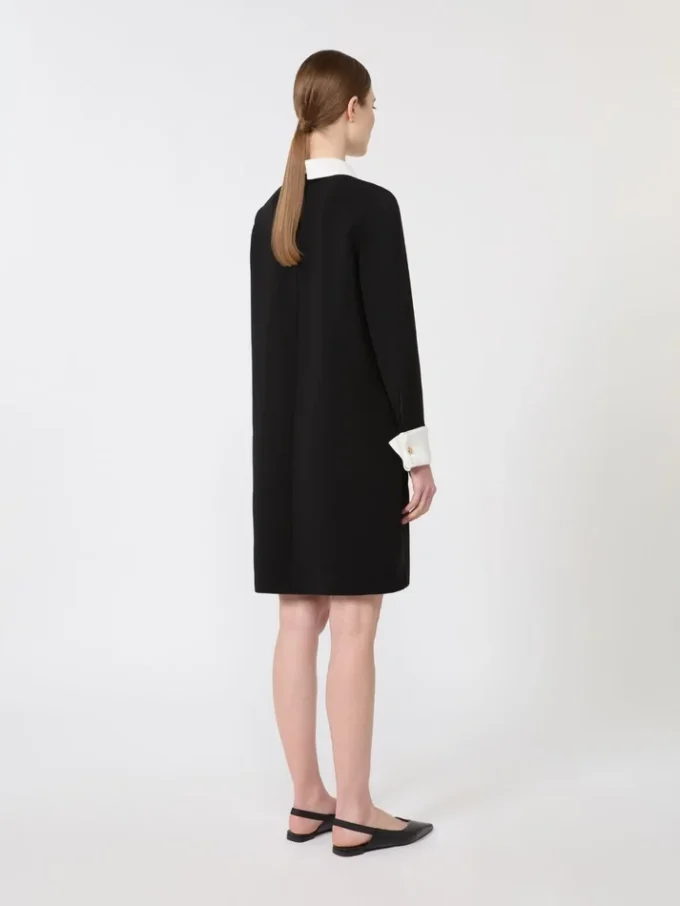 Short cady dress, black