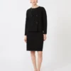 Boxy jacket in cady, black