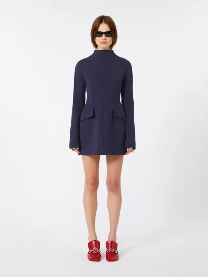 Short, contoured gabardine dress , midnightblue Short, contoured gabardine dress , midnightblue