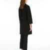 Short double-faced wool coat, black