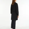 Short double-faced wool coat, midnightblue