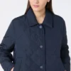Short padded jacket in water-repellent fabric, navy