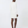 Short scuba jersey dress, ivory