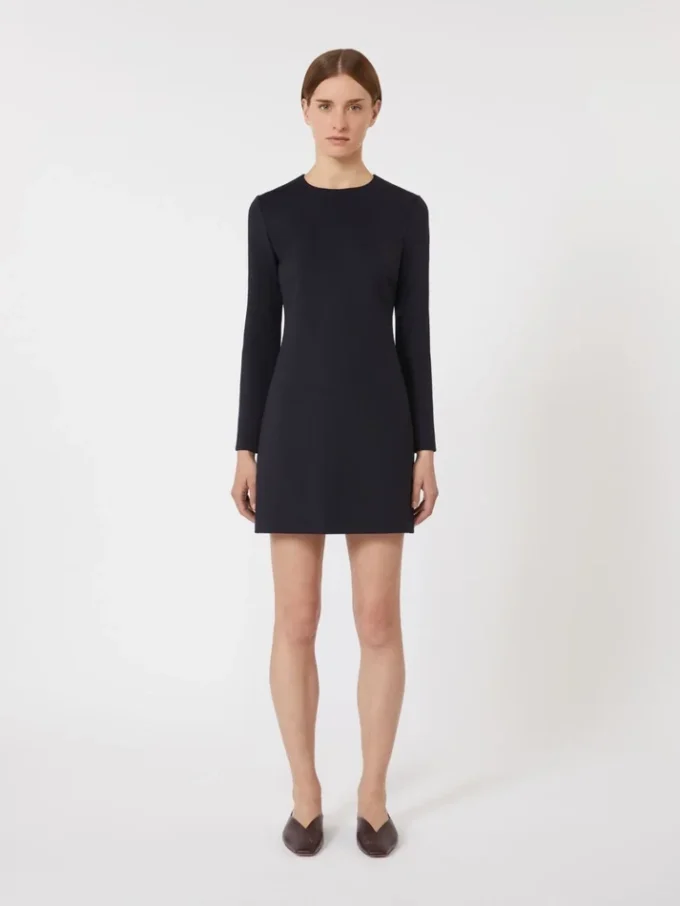 Short scuba jersey dress, ultramarine