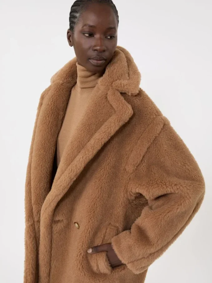 Short teddy bear icon coat, camel