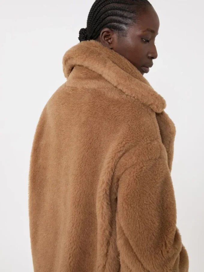 Short teddy bear icon coat, camel