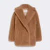 Short teddy bear icon coat, camel