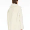 Short teddy bear icon coat in alpaca and wool, white