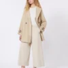 Short trench coat in water-repellent canvas, beige Short trench coat in water-repellent canvas, beige