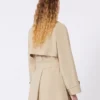 Short trench coat in water-repellent canvas, beige Short trench coat in water-repellent canvas, beige