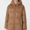 Short water-repellent canvas and camel down jacket, camel Short water-repellent canvas and camel down jacket, camel