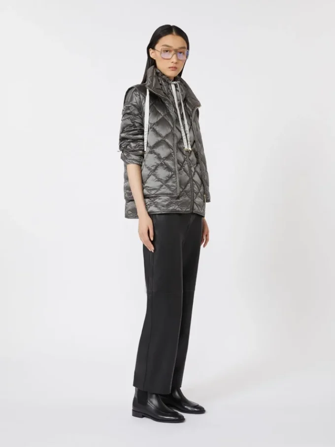 Short water-repellent canvas down jacket, dark grey Short water-repellent canvas down jacket, dark grey