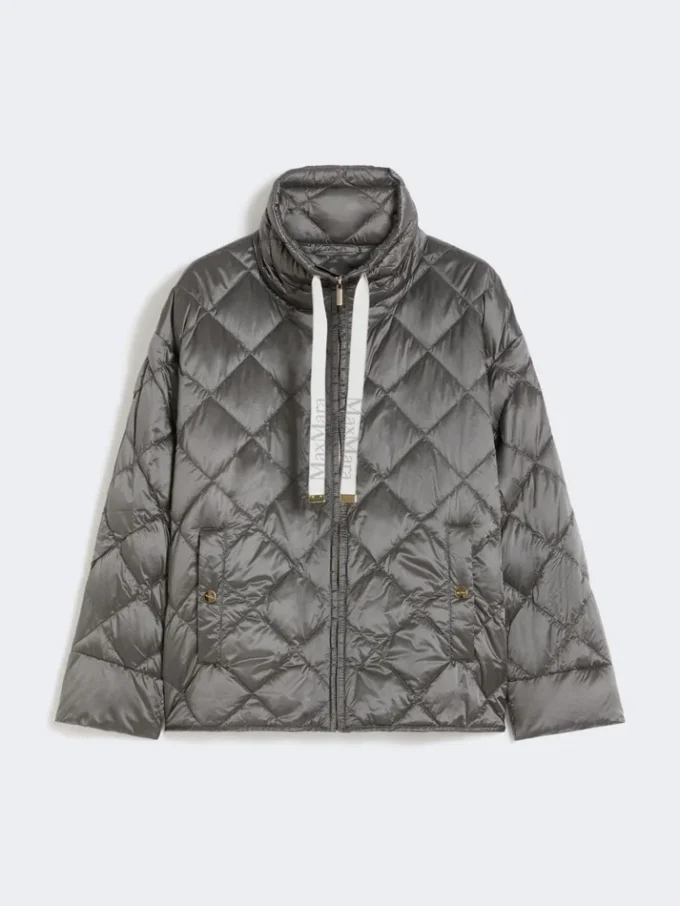 Short water-repellent canvas down jacket, dark grey Short water-repellent canvas down jacket, dark grey