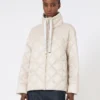 Short water-repellent canvas down jacket, sand Short water-repellent canvas down jacket, sand