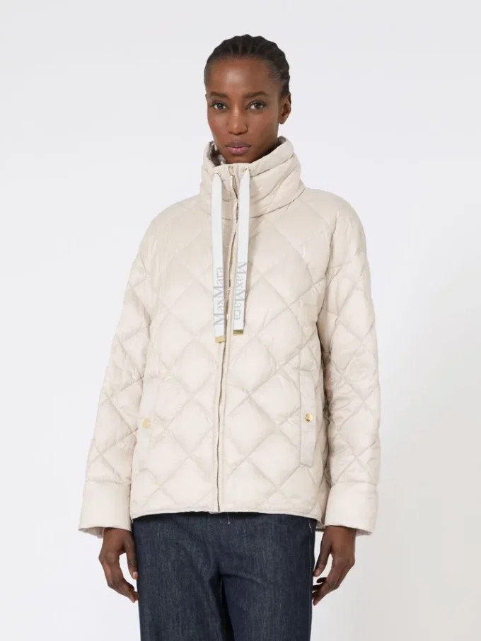 Short water-repellent canvas down jacket, sand Short water-repellent canvas down jacket, sand
