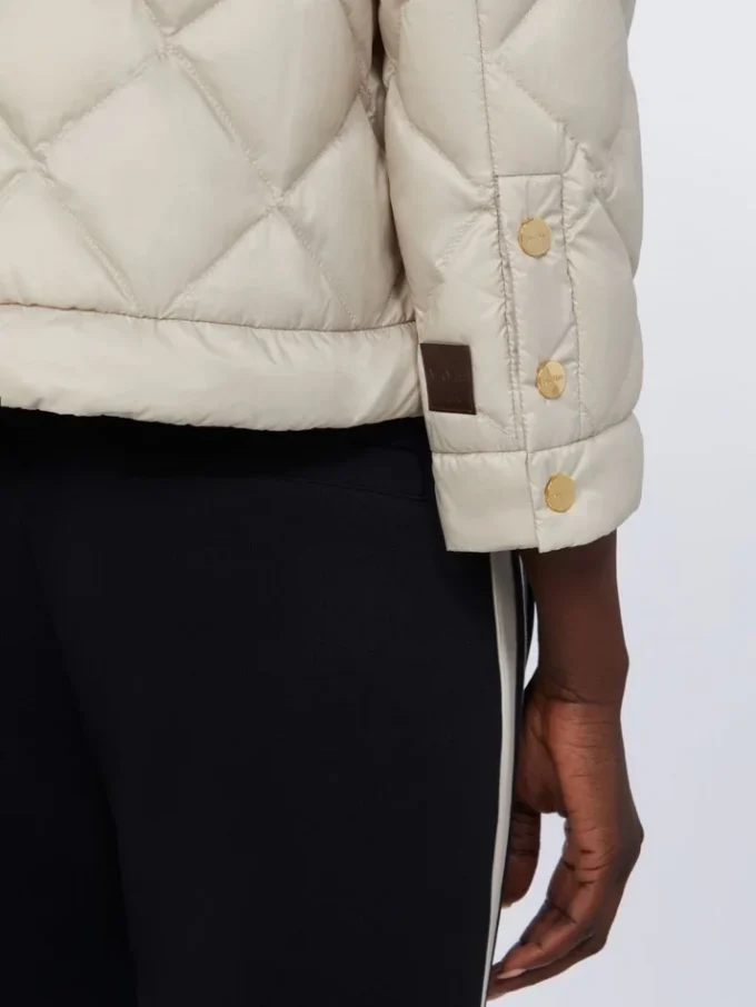 Short water-repellent canvas padded jacket, sand Short water-repellent canvas padded jacket, sand