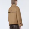 Short water-repellent twill trench coat, brown Short water-repellent twill trench coat, brown