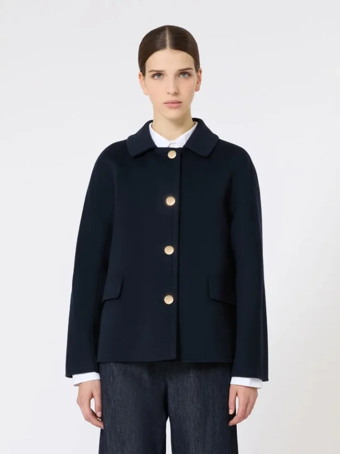 Short wool and cashmere jacket, midnightblue Short wool and cashmere jacket, midnightblue