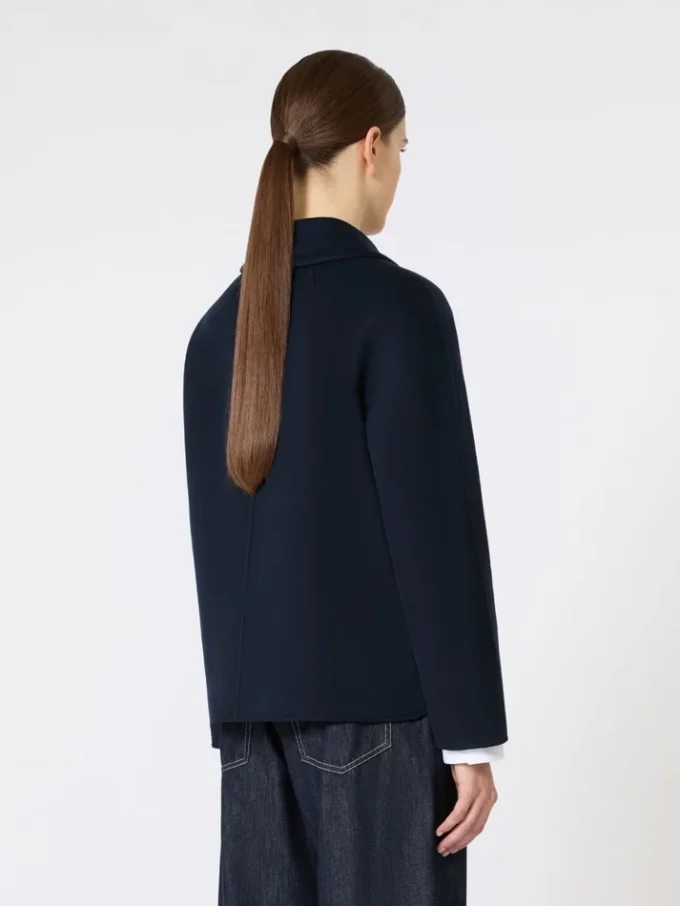 Short wool and cashmere jacket, midnightblue Short wool and cashmere jacket, midnightblue