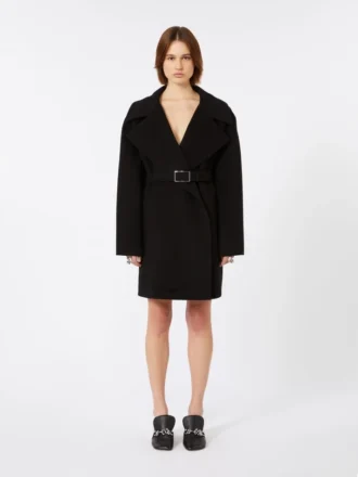 Short wool coat, black