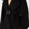 Short wool coat, black