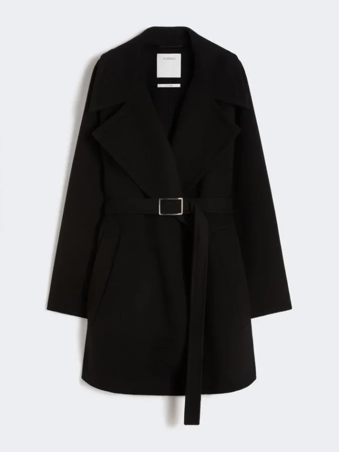 Short wool coat, black