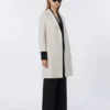 Short wool coat, ivory