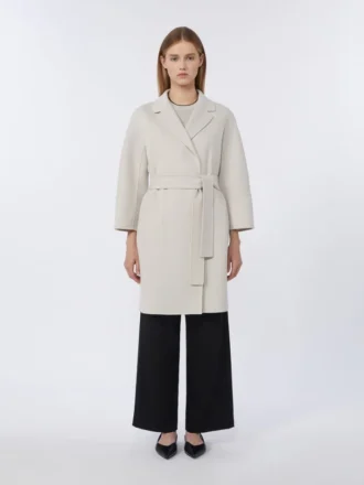 Short wool coat, ivory