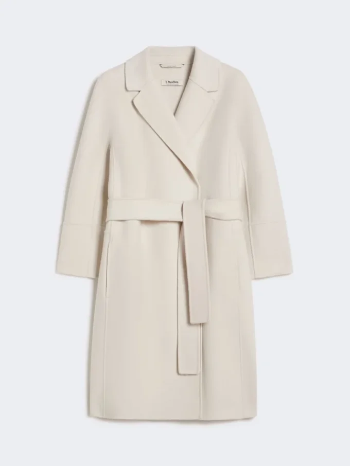 Short wool coat, ivory