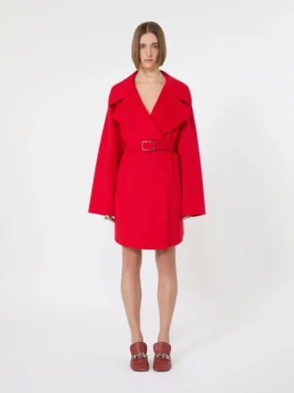 Short wool coat, red