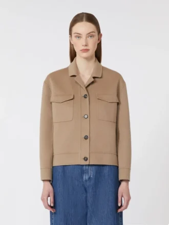 Short wool jacket, beige