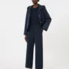 Double-faced jersey trousers, navy