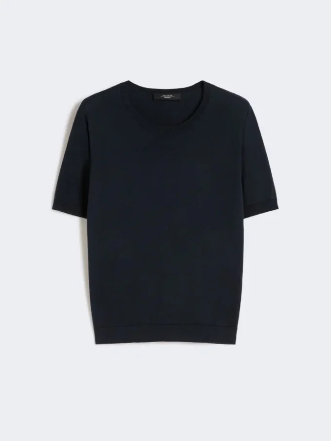 Silk and cotton jumper, navy