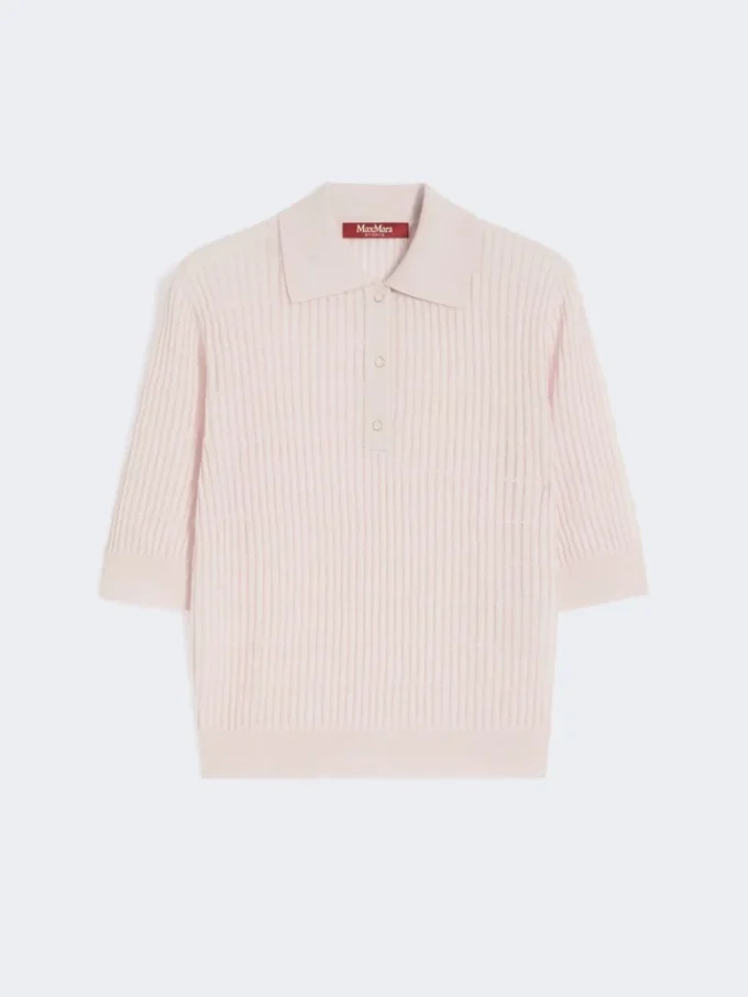 Silk and wool yarn jumper, pink