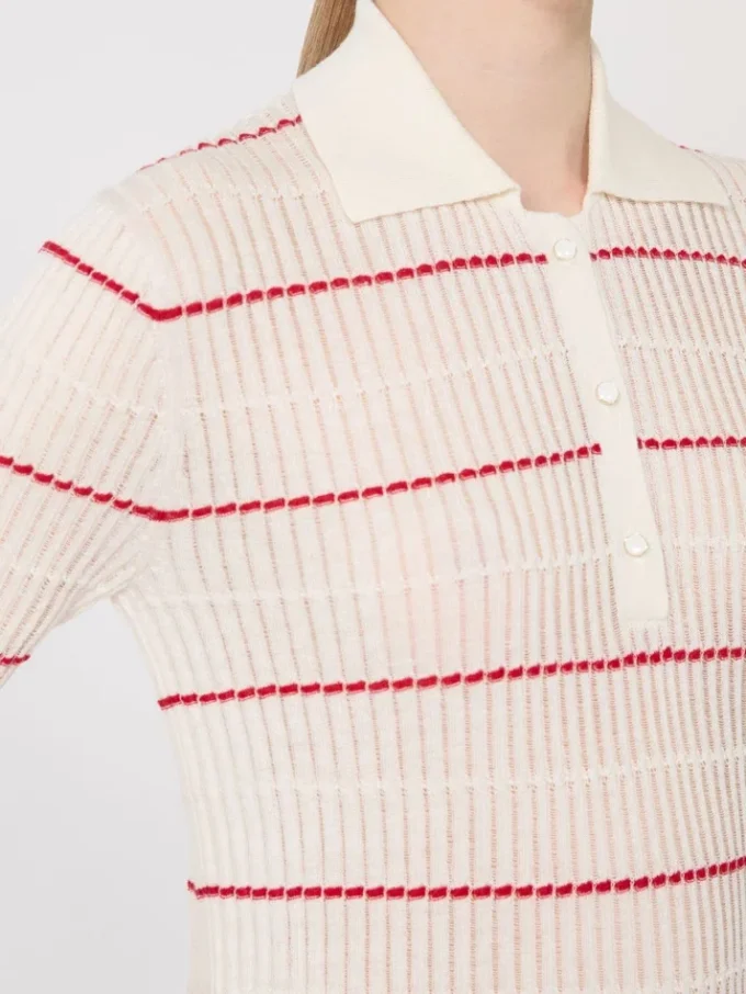 Silk and wool yarn jumper, white