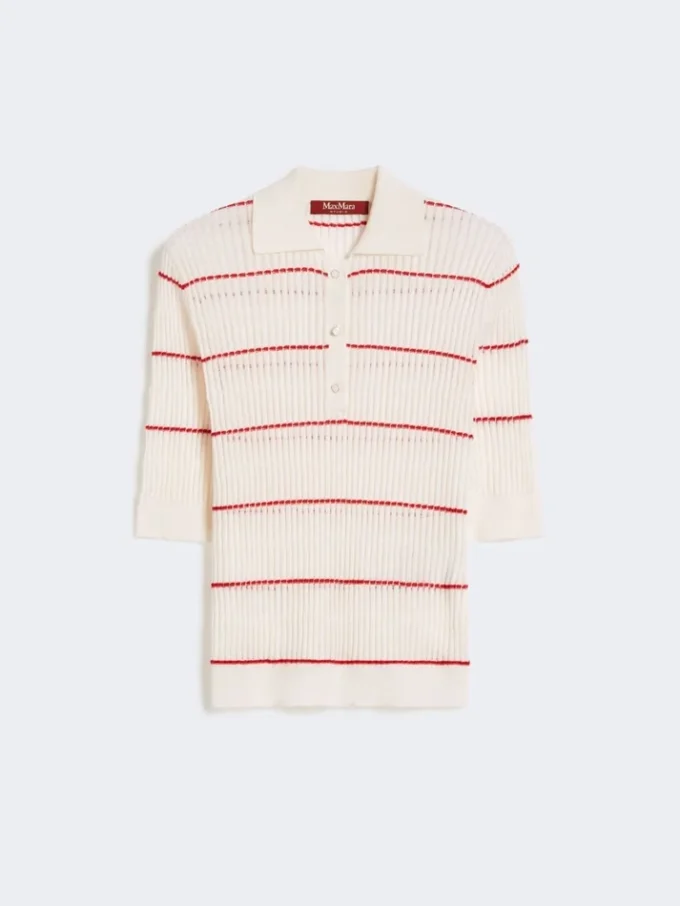 Silk and wool yarn jumper, white