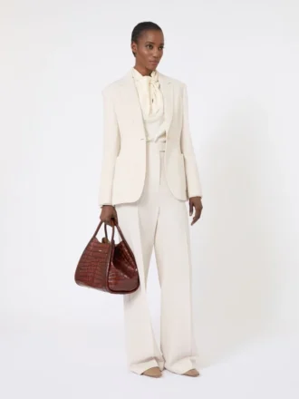 Silk charmeuse blouse, ivory