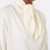 Silk charmeuse blouse, ivory