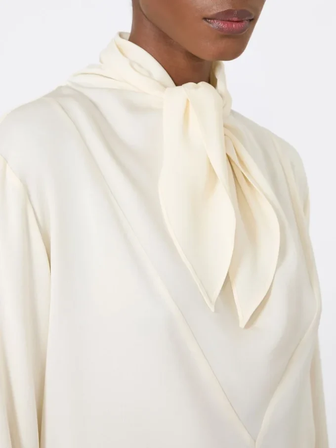 Silk charmeuse blouse, ivory