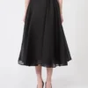 Silk circle skirt, black