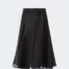 Silk circle skirt, black