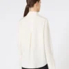 Silk crepe de chine shirt, ivory