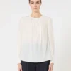 Silk crew-neck blouse, silk