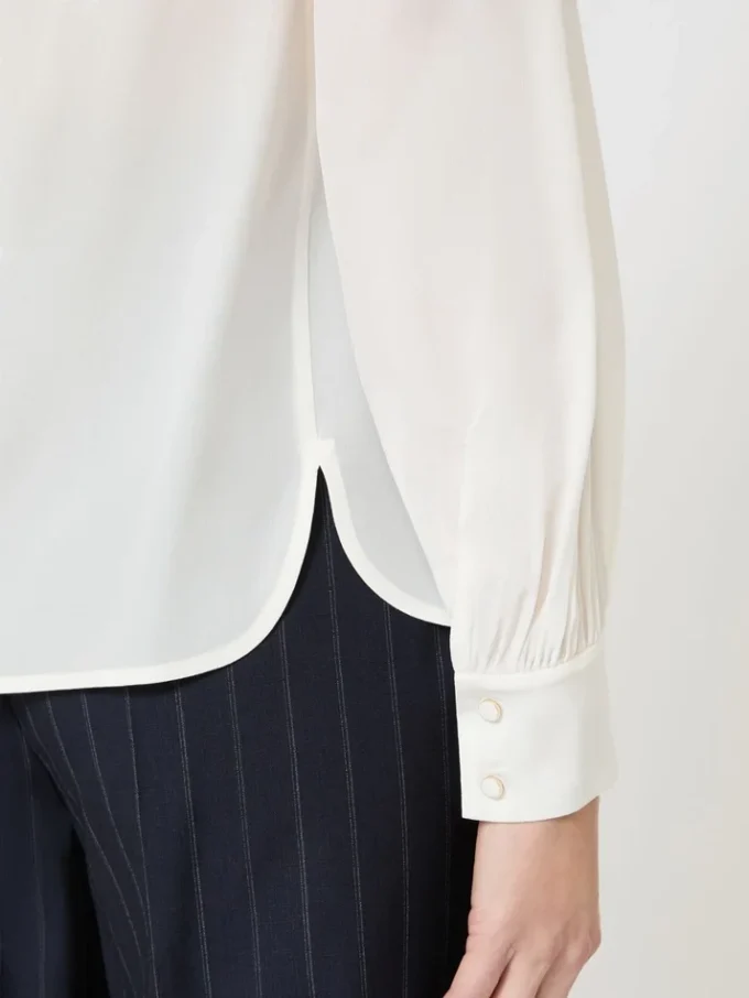 Silk crew-neck blouse, silk