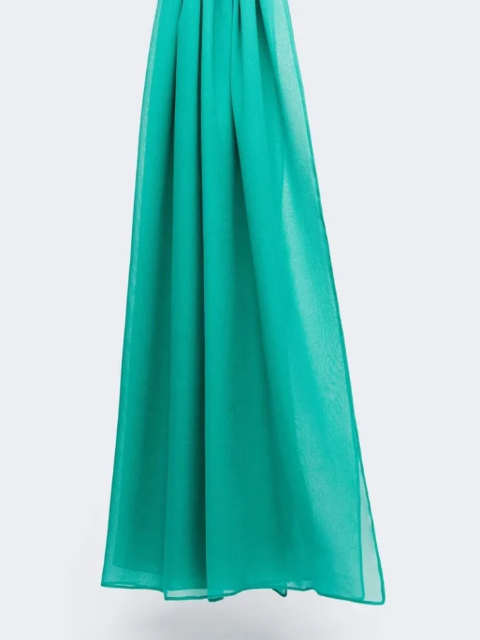 Silk georgette stole, green Silk georgette stole, green