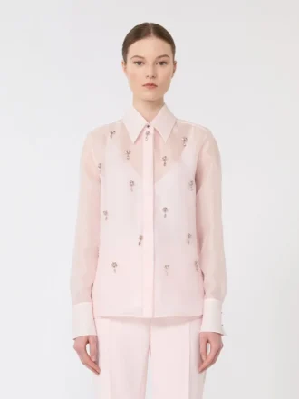 Silk organza shirt, pink