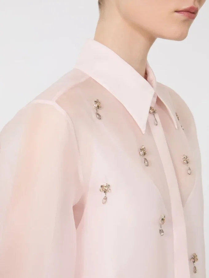 Silk organza shirt, pink Silk organza shirt, pink