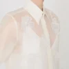 Silk organza shirt, white