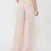 Silk organza trousers, powder