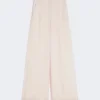 Silk organza trousers, powder